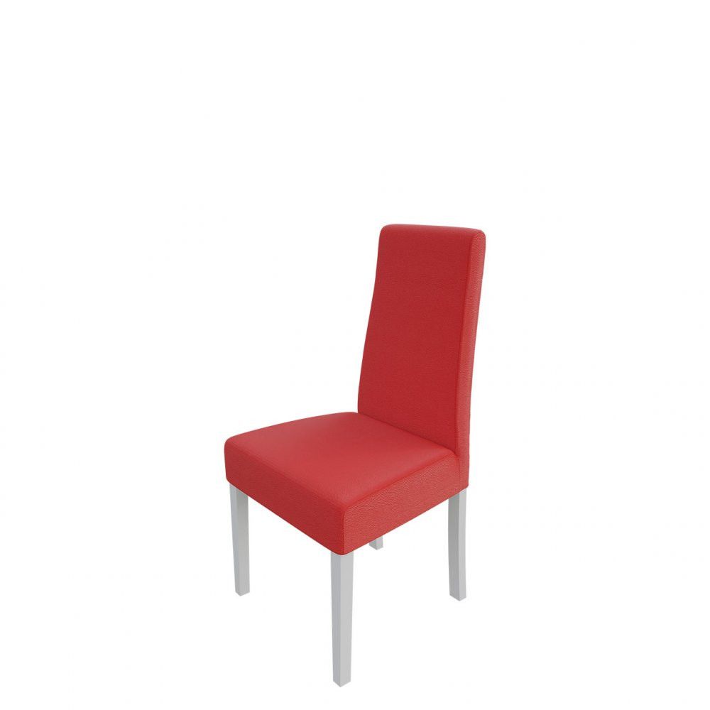 Veneti Čalúnená jedálenská stolička MOVILE 38 - biela / červená ekokoža